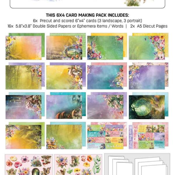 3Quarter Designs - Visiting Fairyland - 6" x 4" Card Making Pack