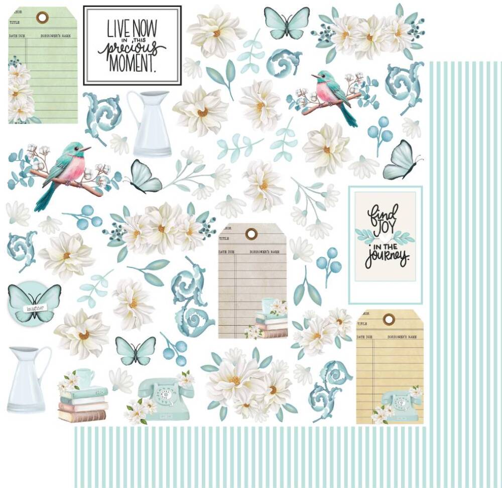 Uniquely Creative - 12x12 Paper - While Away - Library Card