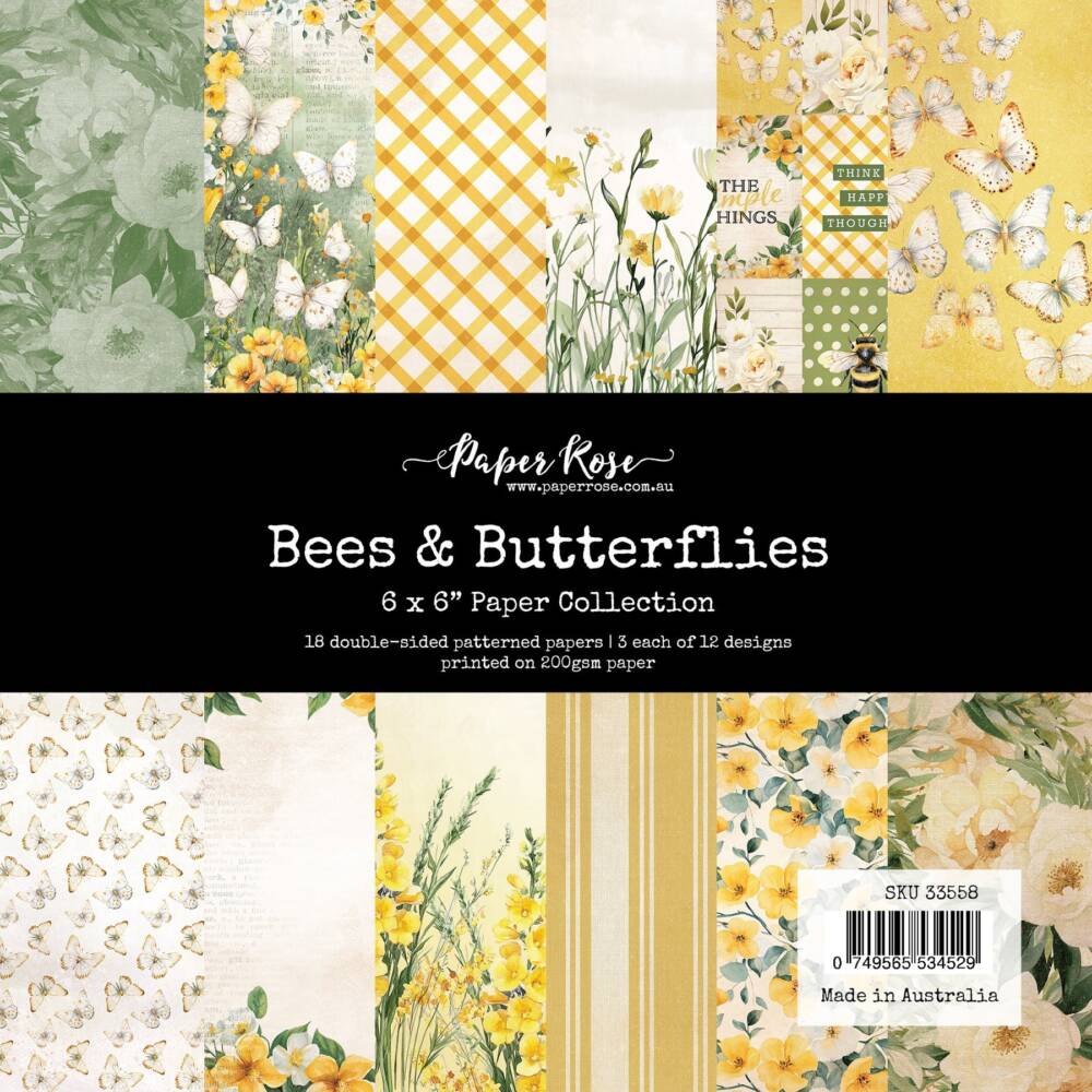 Paper Rose - 6 x 6 Collection Pack - Bees & Butterflies