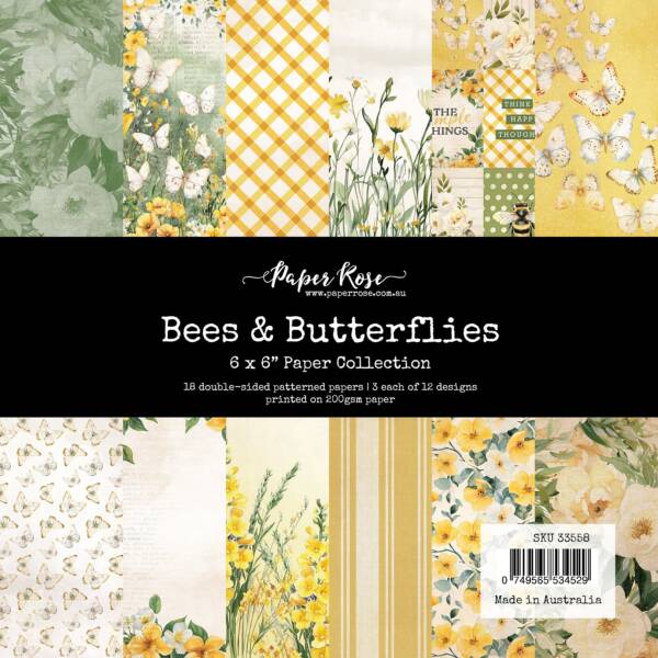 Paper Rose - 6 x 6 Collection Pack - Bees & Butterflies