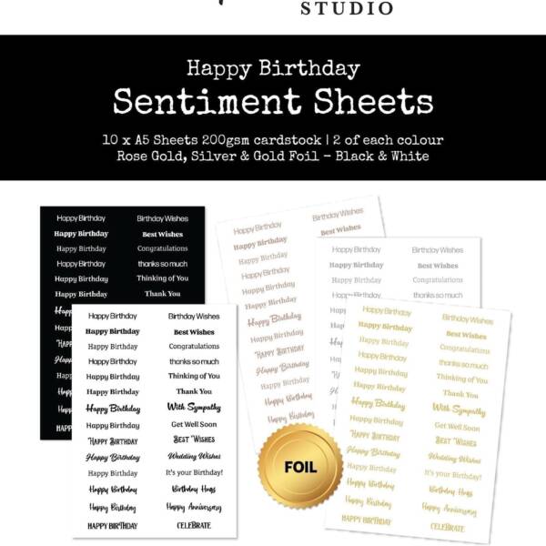 Paper Rose Studio - Sentiment Sheets - Happy Birthday