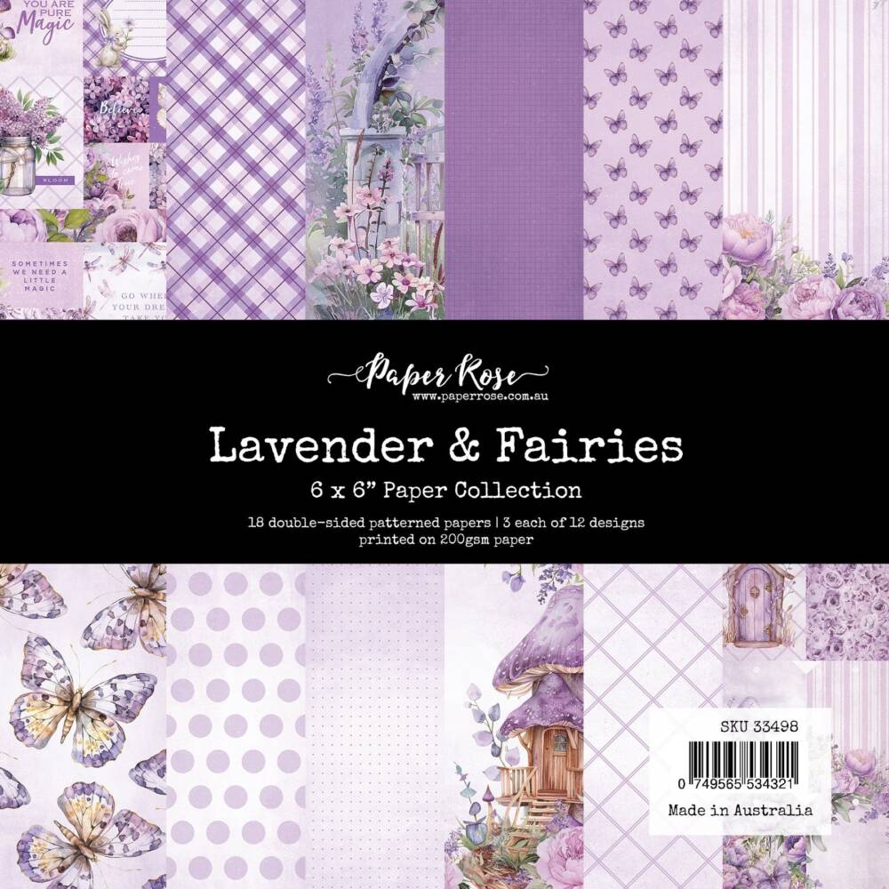 Paper Rose - 6 x 6 Collection Pack - Lavender & Fairies