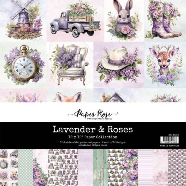 Paper Rose - 12x12 Collection Pack - Lavender & Roses