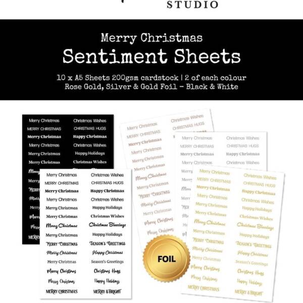 Paper Rose Studio - Sentiment Sheets - Merry Christmas
