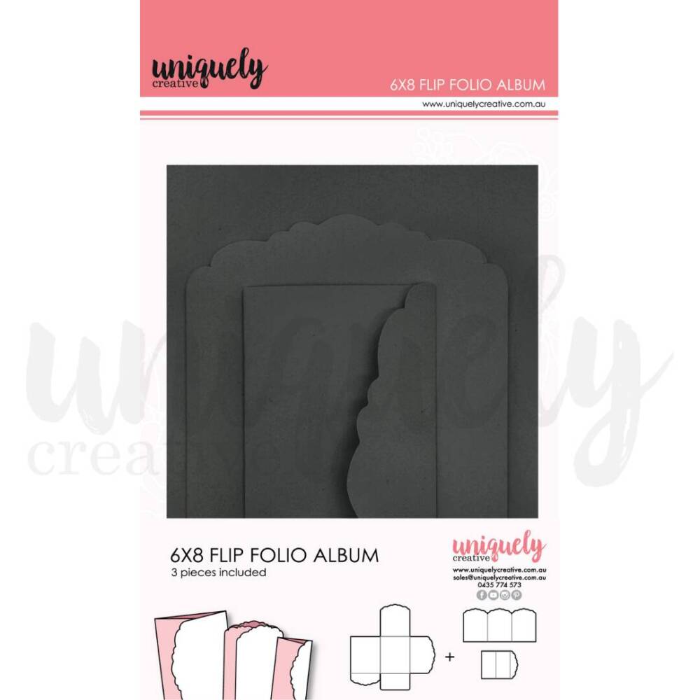 Uniquely Creative - 6x8 Flip Folio Album - Black