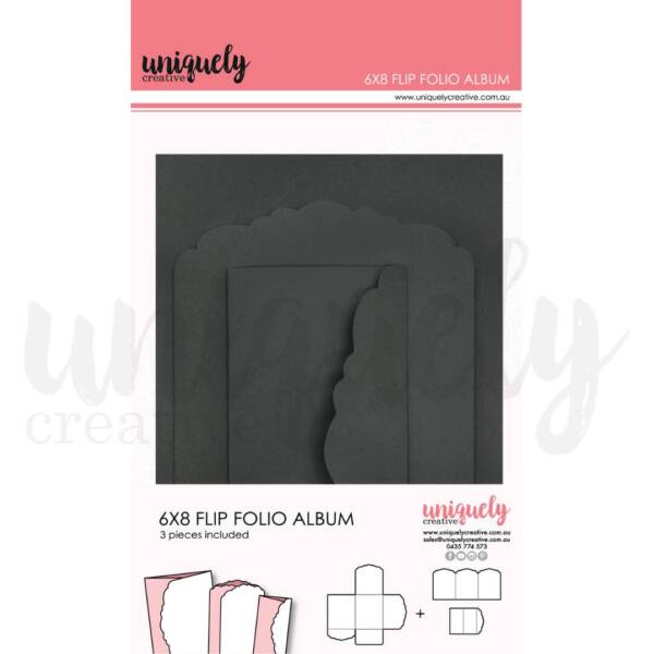 Uniquely Creative - 6x8 Flip Folio Album - Black