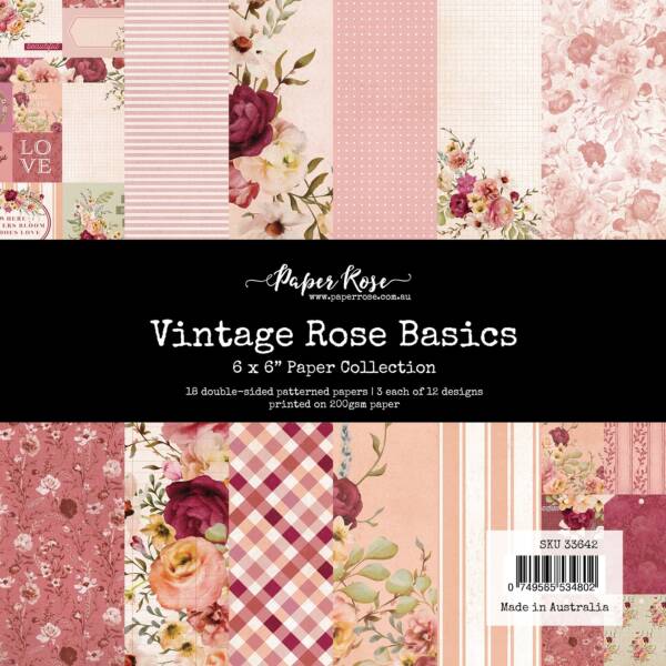 Paper Rose - 6 x 6 Collection Pack - Vintage Rose Basics