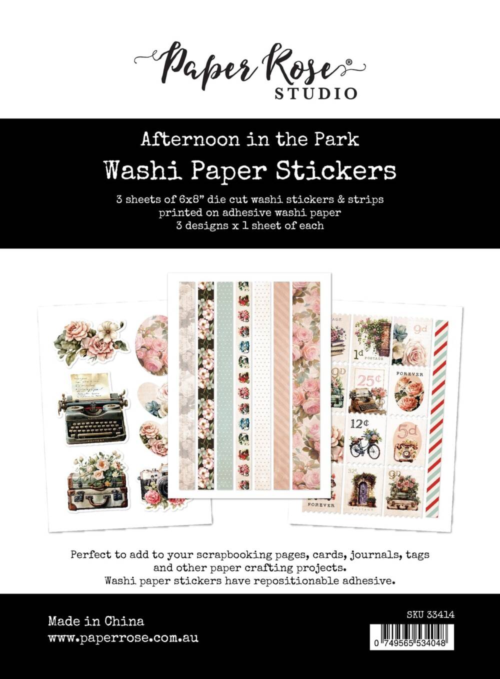 Paper Rose - Afternoon in the Park - Washi Paper Stickers