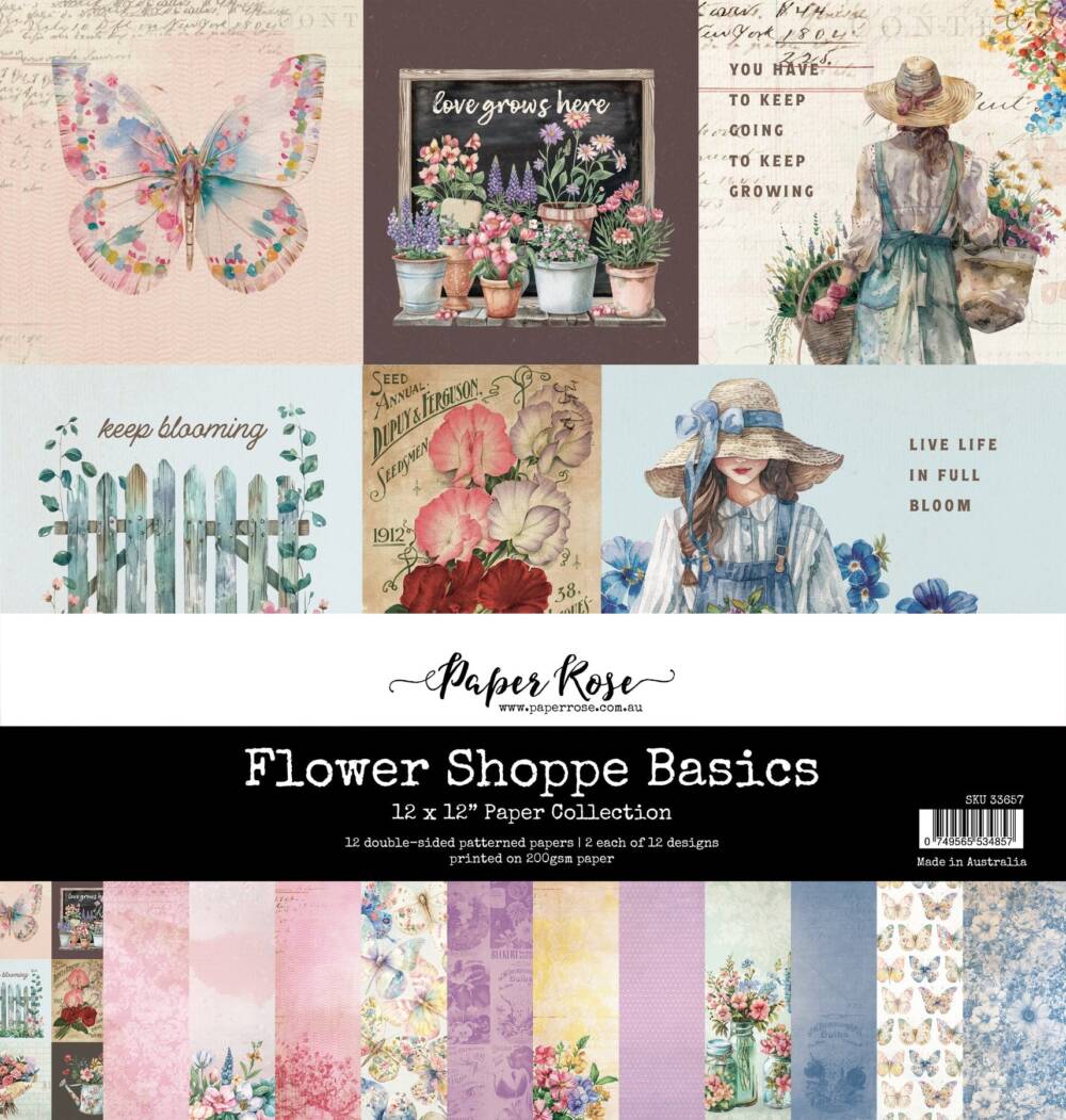 Paper Rose - 12x12 Collection Pack - Flower Shoppe Basics