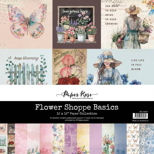 Paper Rose - 12x12 Collection Pack - Flower Shoppe Basics