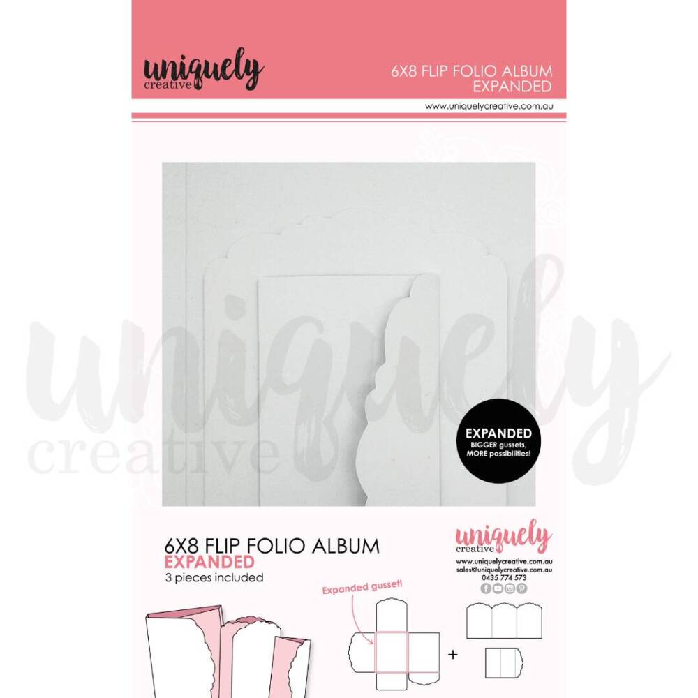 Uniquely Creative - 6x8 Flip Folio Album - White Expanded