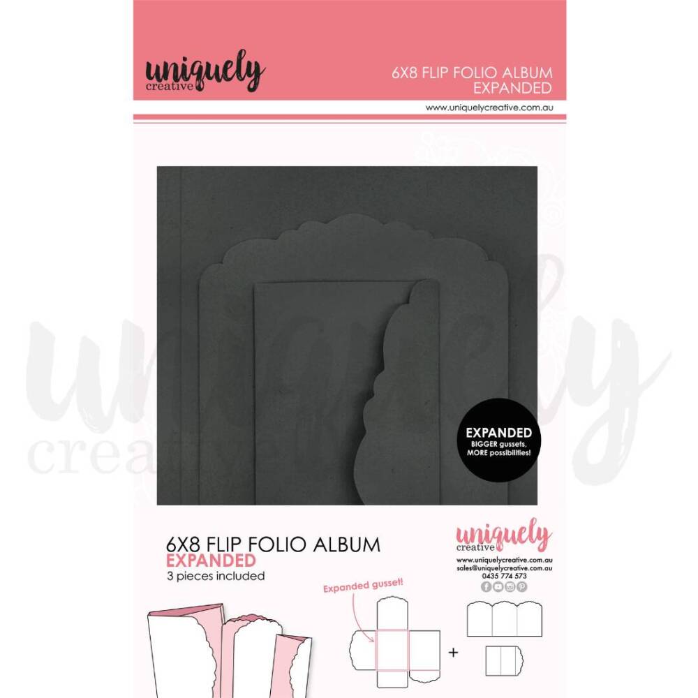Uniquely Creative - 6x8 Flip Folio Album - Black Expanded