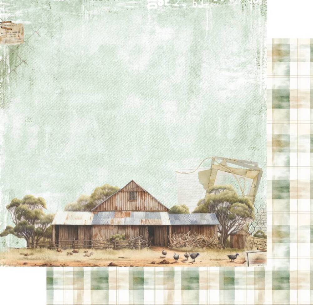 Uniquely Creative - 12x12 Paper - Echoes of the Outback - Shearer's Shack
