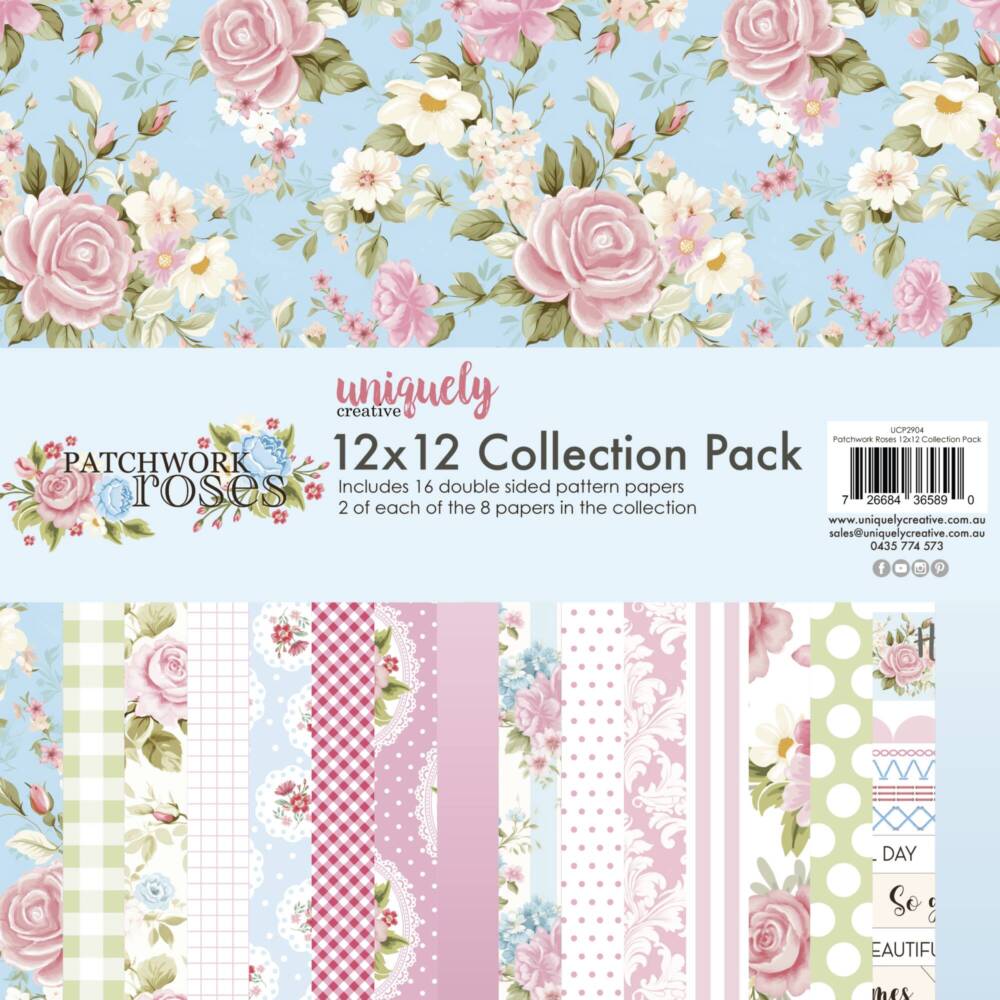 Uniquely Creative - 12x12 Collection Pack - Patchwork Roses