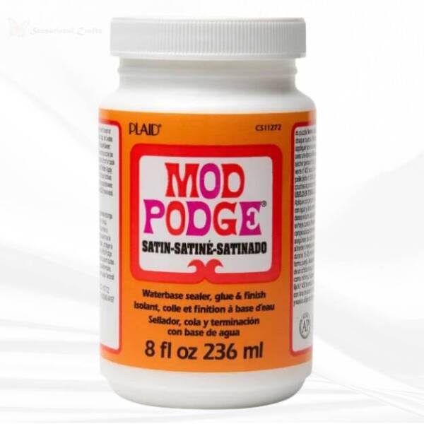 Mod Podge Satin 236ml – Waterbase Sealer, Glue & Finish for Craft Projects
