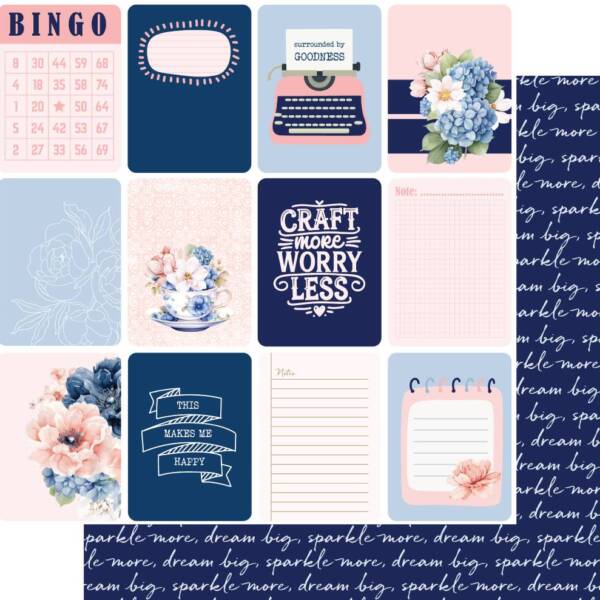 Uniquely Creative - 12x12 Paper - Indigo Bloom - Lucia