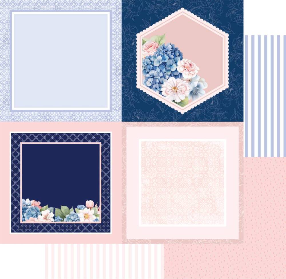 Uniquely Creative - 12x12 Paper - Indigo Bloom - Softly