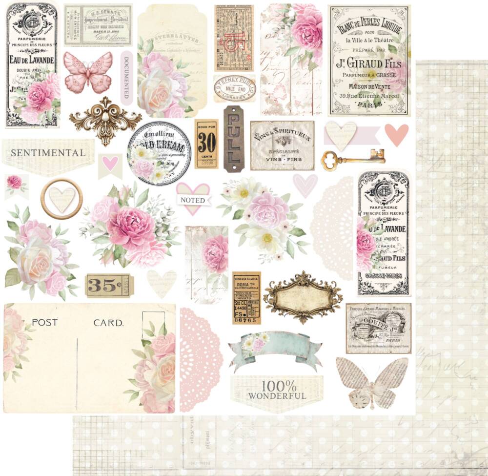 Uniquely Creative - 12x12 Paper - Dear Diary - Remember-Fussy Cuts