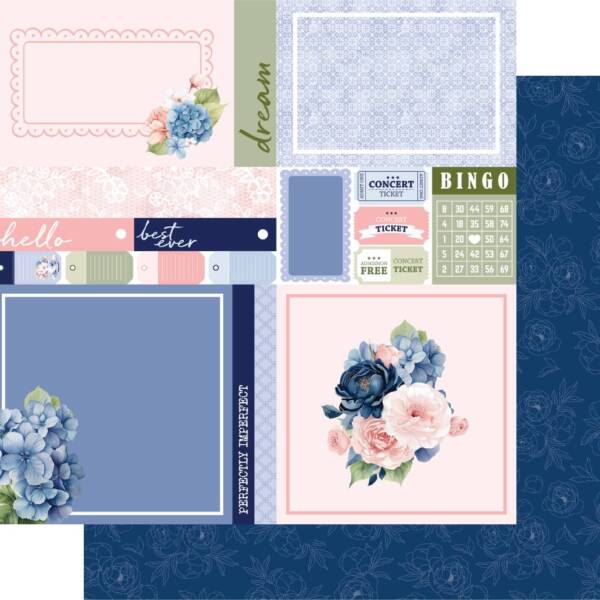 Uniquely Creative - 12x12 Paper - Indigo Bloom - Bloom