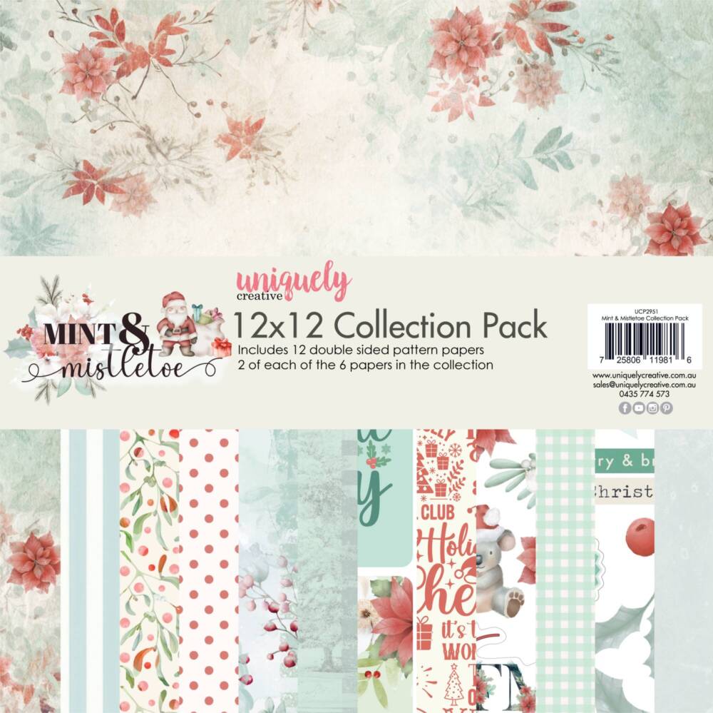 Uniquely Creative - 12x12 Collection Pack - Mint & Mistletoe