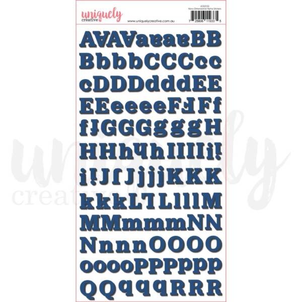 Uniquely Creative - Stickers - Navy Dimensional Alphabet