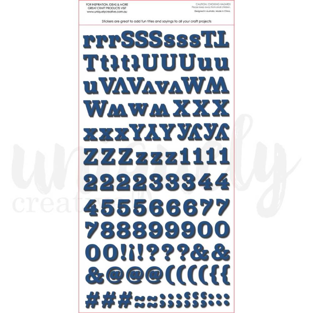 Uniquely Creative - Stickers - Navy Dimensional Alphabet - Image 2