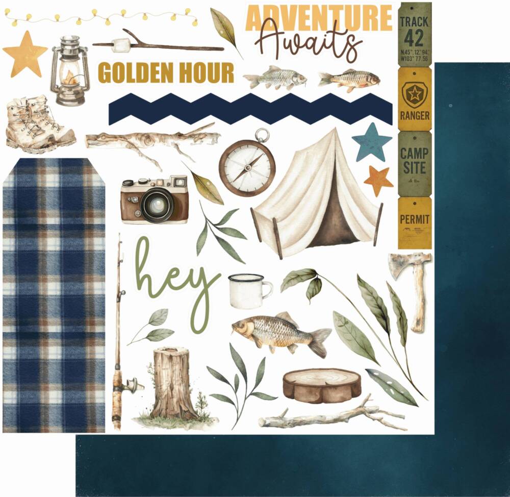 Uniquely Creative - 12x12 Paper - Field Notes - Coordinates