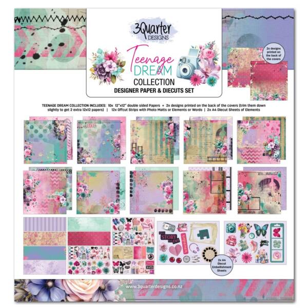 3Quarter Designs - 12" x 12" Paper Pack - Teenage Dream