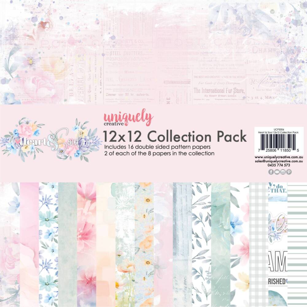 Uniquely Creative Heart & Soul 12x12 Collection Pack – 16 Double-Sided Sheets