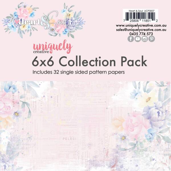 Uniquely Creative Heart & Soul 6x6 Collection Pack – 32 Single-Sided Sheets