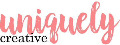 Uniquely Creative logo in coral pink text on a white background.