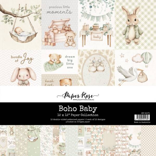 Paper Rose - 12x12 Collection Pack - Boho Baby