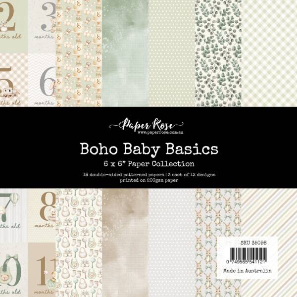 Paper Rose - 6 x 6 Collection Pack - Boho Baby Basics