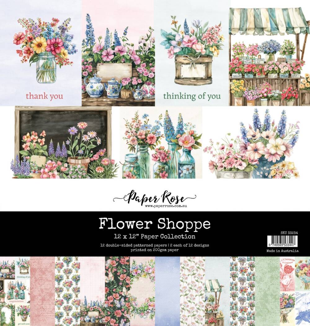 Paper Rose - 12x12 Collection Pack - Flower Shoppe
