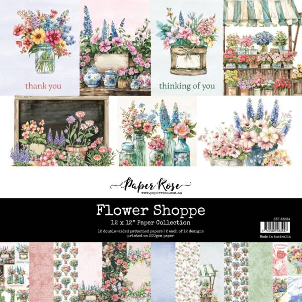 Paper Rose - 12x12 Collection Pack - Flower Shoppe