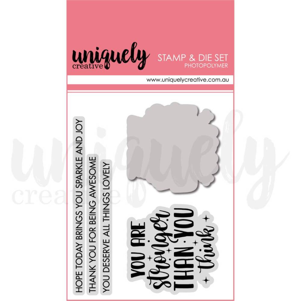 Uniquely Creative Stronger Than You Think Stamp & Die Set – Heart & Soul Collection