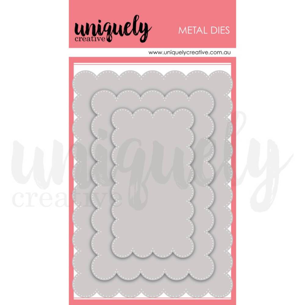 Uniquely Creative – Metal Die - Nesting - Oversized Scalloped -  Rectangle