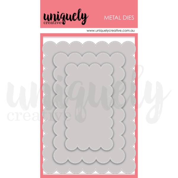 Uniquely Creative – Metal Die - Nesting - Oversized Scalloped -  Rectangle