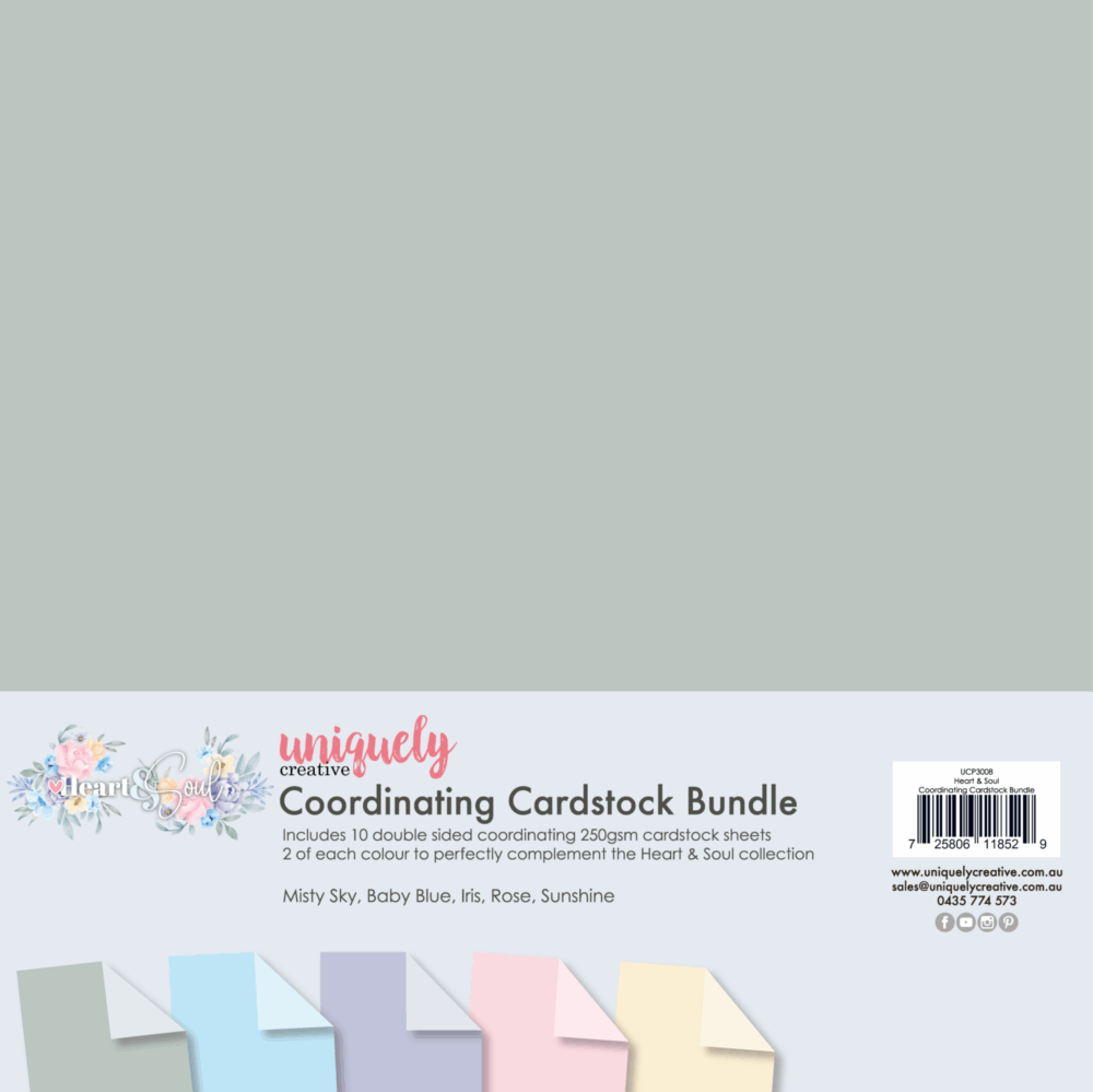 Uniquely Creative Heart & Soul Coordinating Cardstock Bundle – 10 Double-Sided Pastel Sheets