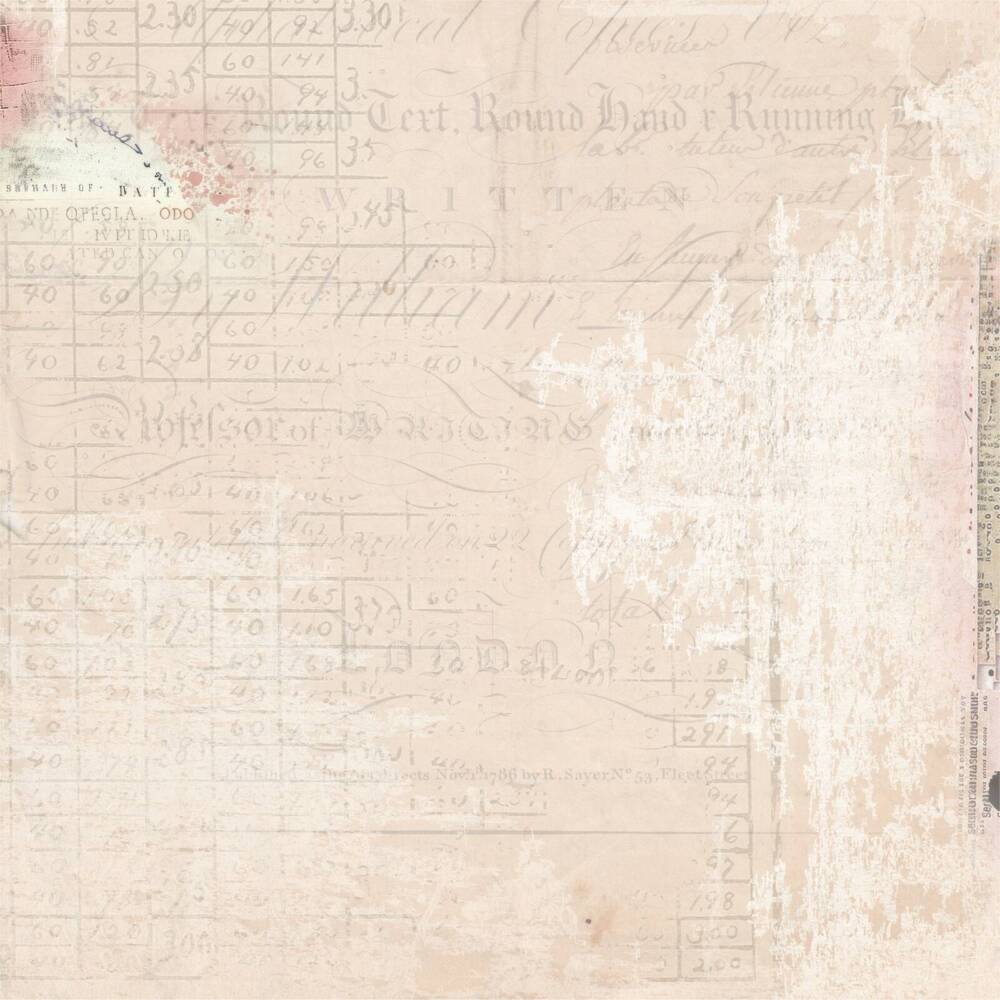 Back side of Dream Street 12x12 scrapbook paper showing soft aged blush tones from Uniquely Creative’s Dressed in Daydreams collection.