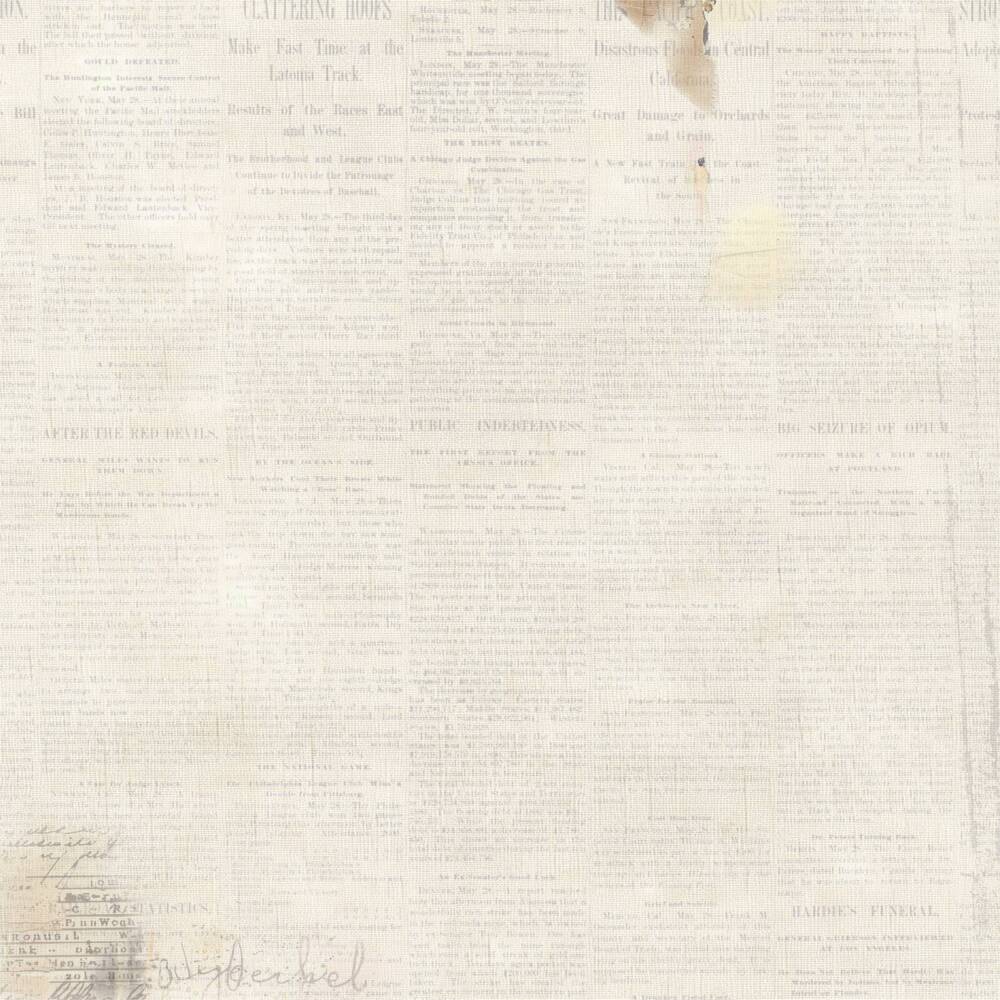 Back side of Kind of Lovely 12x12 scrapbook paper showing aged neutral background from Uniquely Creative’s Dressed in Daydreams collection.