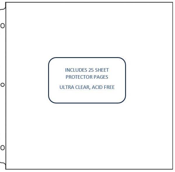 Couture Creations 12x12 inch 3D ring album refill sleeves, 25 pack for scrapbook albums.