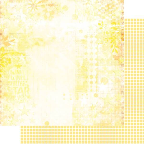 Stardust paper from the Written in the Stars collection featuring a soft, dreamy background with subtle star and textured details in warm golden tones