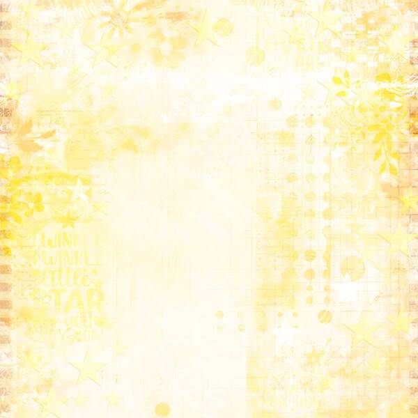 Stardust paper side A featuring a softly textured background with subtle star details in warm yellow and golden tones