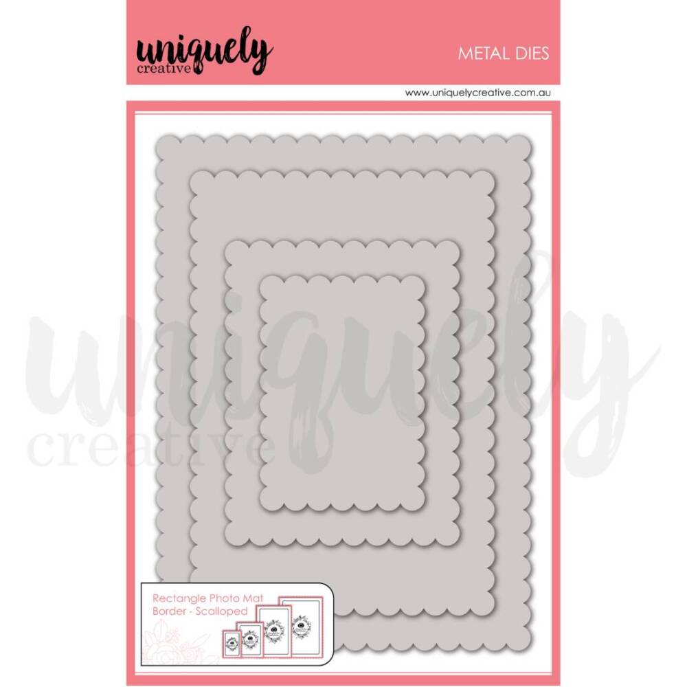 Uniquely Creative - Metal Die - Rectangle Photo Mat Border - Scalloped
