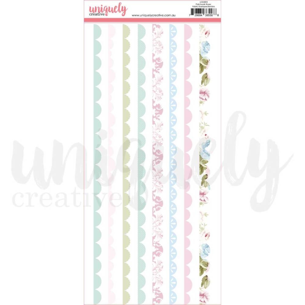 Uniquely Creative – Fabric Scalloped Borders – Patchwork Roses