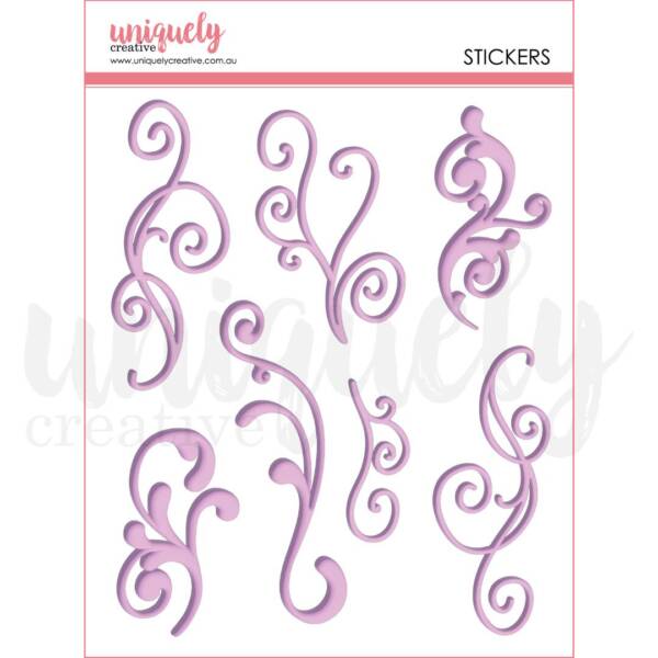 Uniquely Creative - Puffy Stickers -  Flourish - Purple