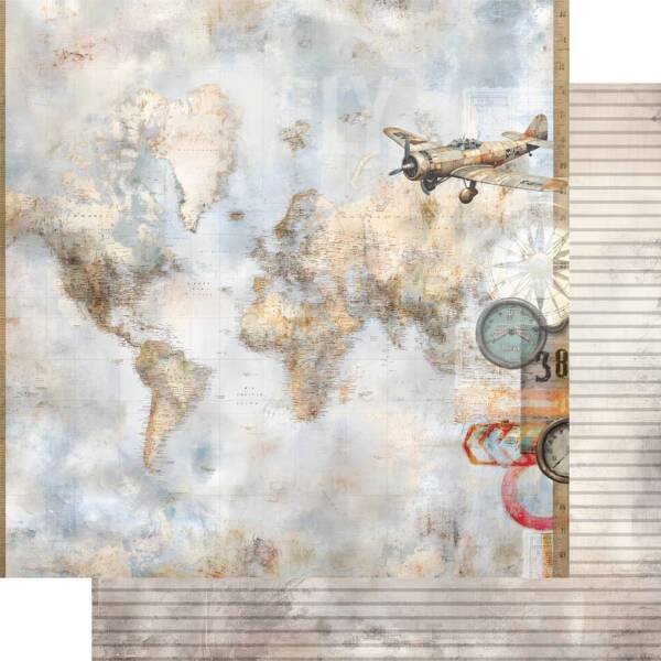 Uniquely Creative -12x12 Paper - Wings & Wheels - Across the Sea